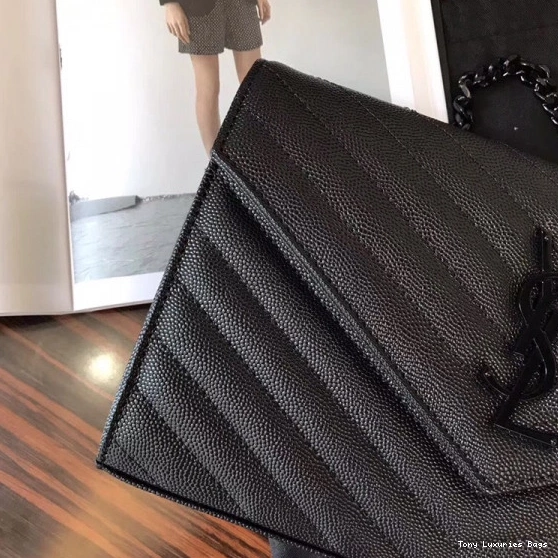 Tony Luxuries CASSANDRE CHAIN YSL MATELASSÉ WALLET 0808